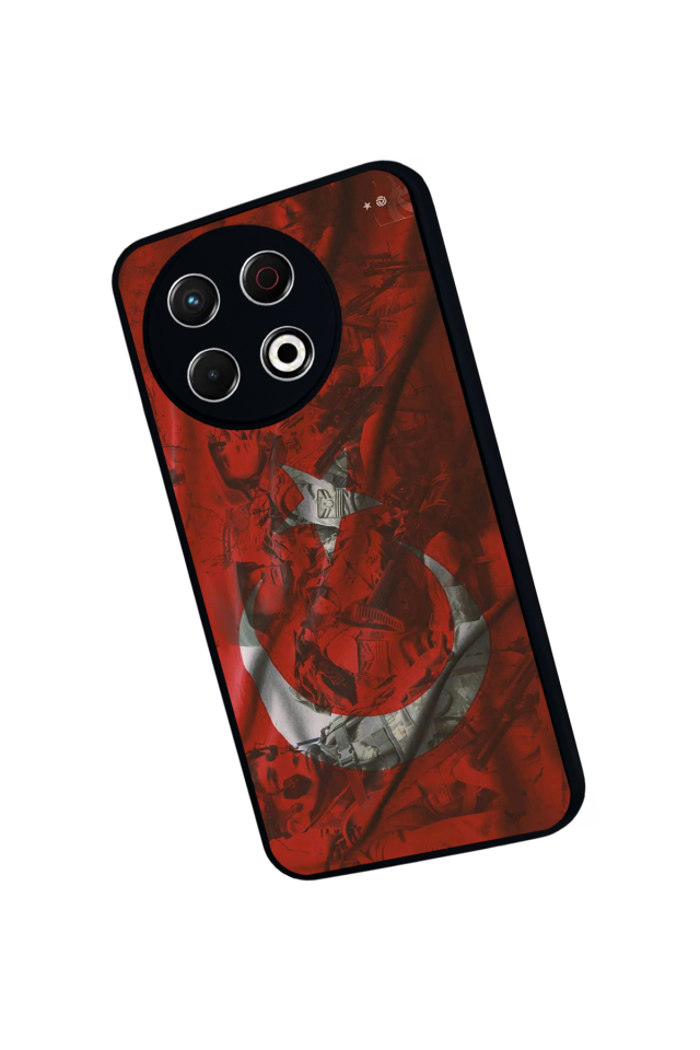 Tecno Spark 30 Pro Uyumlu Türk Bayragi Tasarımlı Glossy Premium Kılıf