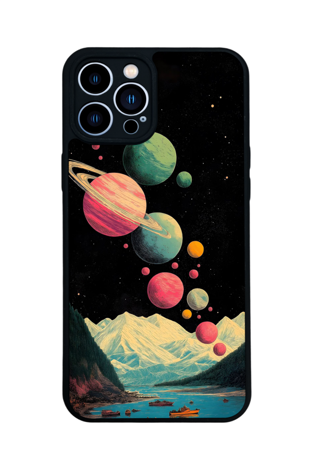 iPhone 12 Pro Max Uyumlu Uzay Tasarımlı Glossy Premium Kılıf