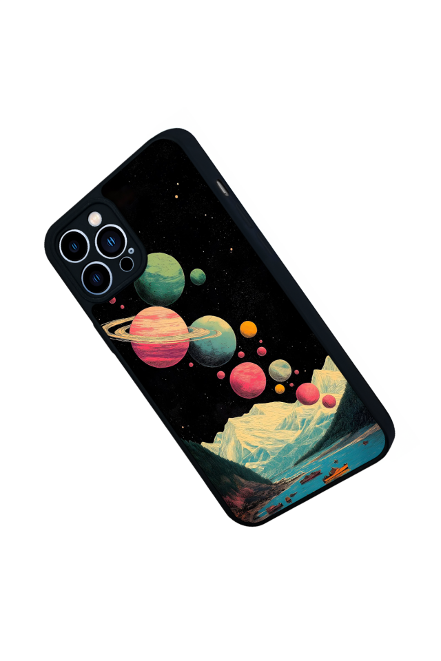 iPhone 12 Pro Max Uyumlu Uzay Tasarımlı Glossy Premium Kılıf