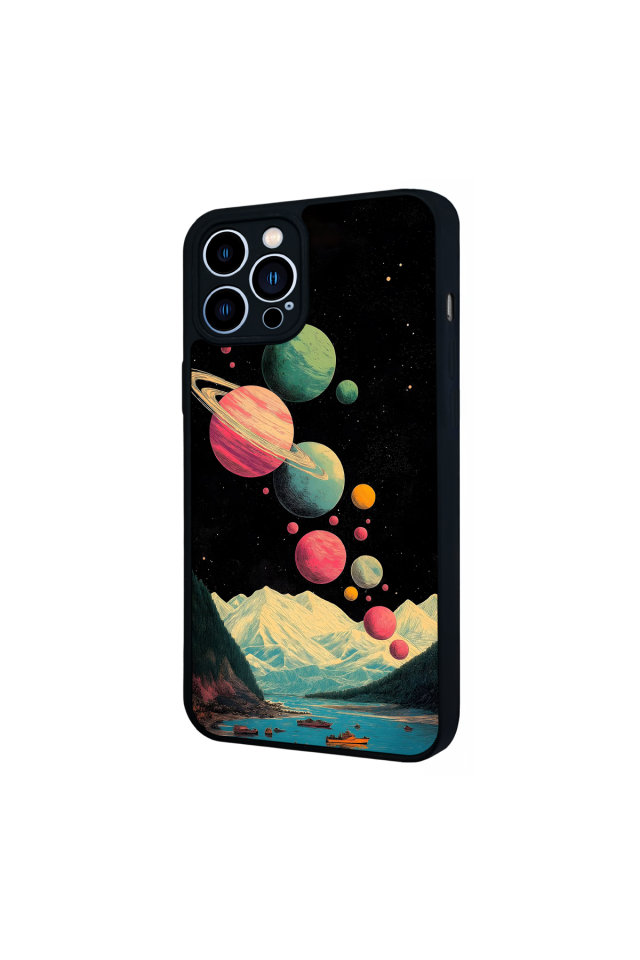 iPhone 12 Pro Max Uyumlu Uzay Tasarımlı Glossy Premium Kılıf