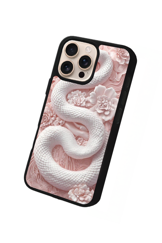 iPhone 16 Pro Uyumlu Yılan Tasarımlı Glossy Premium Kılıf