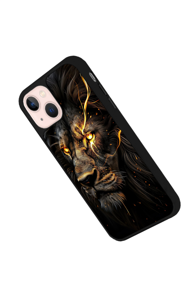 iPhone 13 Mini Uyumlu Aslan Tasarımlı Glossy Premium Kılıf