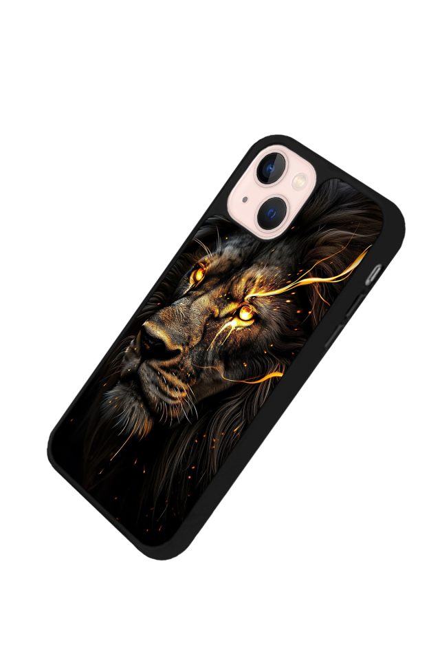 iPhone 13 Mini Uyumlu Aslan Tasarımlı Glossy Premium Kılıf