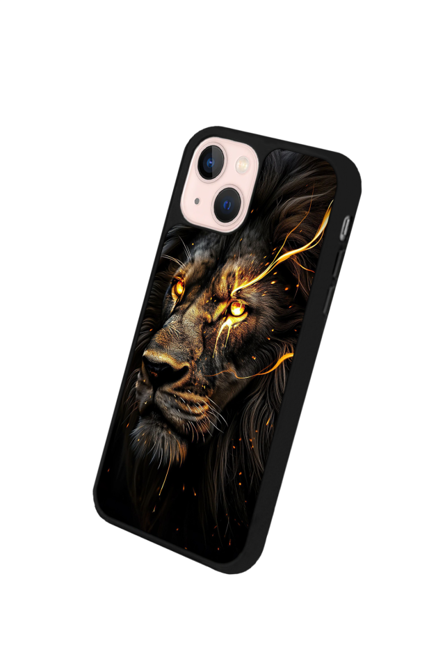 iPhone 13 Mini Uyumlu Aslan Tasarımlı Glossy Premium Kılıf