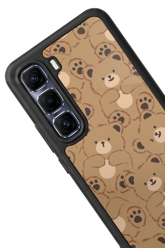 Infinix Hot 60 Pro Plus Uyumlu Ayı Tasarımlı Glossy Premium Kılıf