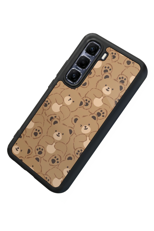 Infinix Hot 60 Pro Plus Uyumlu Ayı Tasarımlı Glossy Premium Kılıf