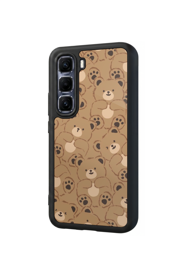 Infinix Hot 60 Pro Plus Uyumlu Ayı Tasarımlı Glossy Premium Kılıf