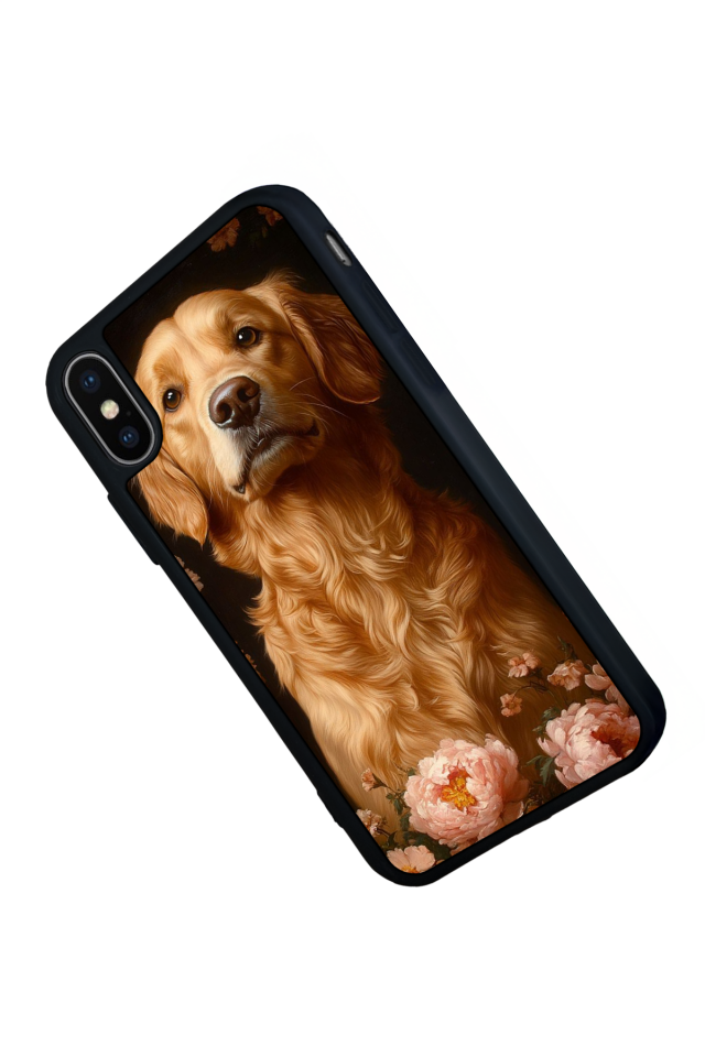 iPhone X/ XS Uyumlu Golden Kopek Tasarımlı Glossy Premium Kılıf