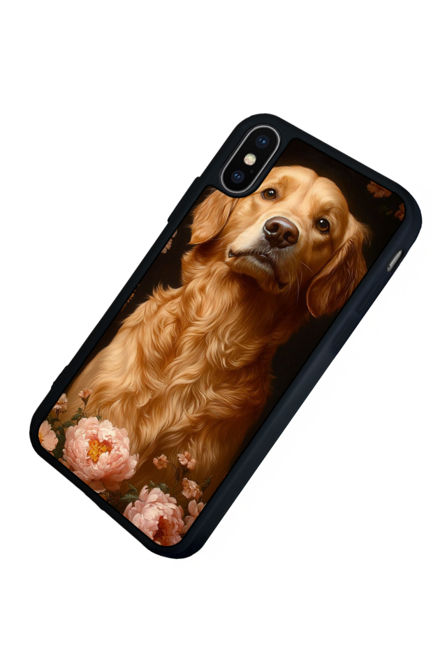 iPhone X/ XS Uyumlu Golden Kopek Tasarımlı Glossy Premium Kılıf