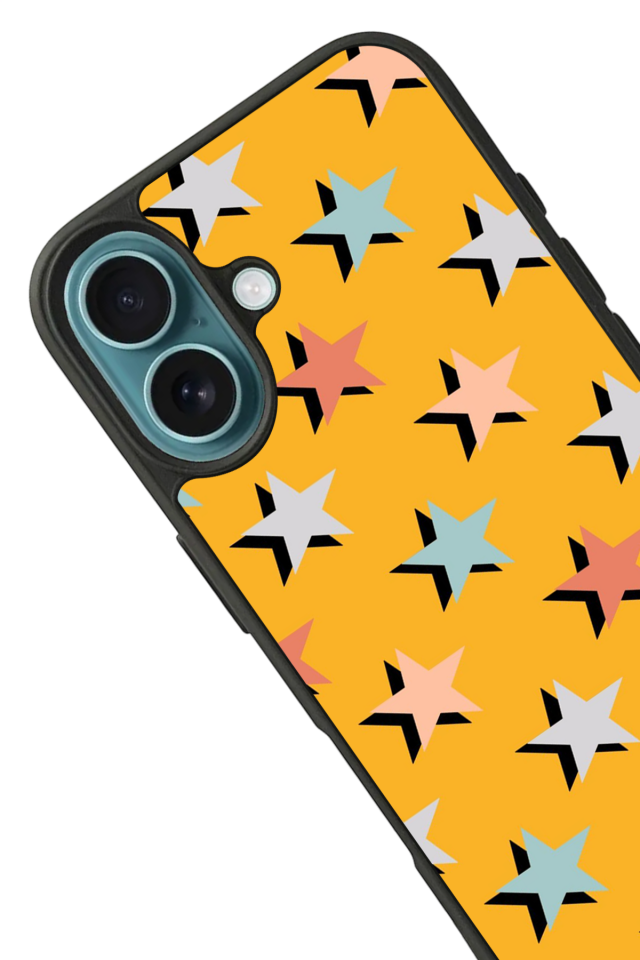 iPhone 16 Uyumlu Retro Yildizlar Tasarımlı Glossy Premium Kılıf
