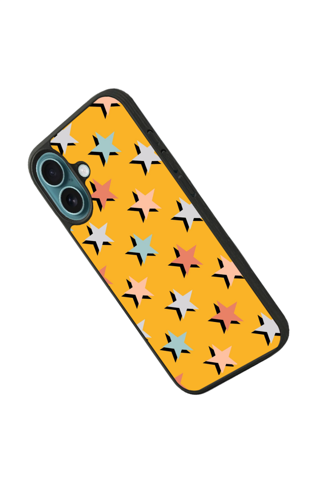 iPhone 16 Uyumlu Retro Yildizlar Tasarımlı Glossy Premium Kılıf