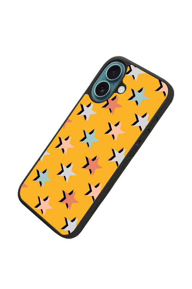 iPhone 16 Uyumlu Retro Yildizlar Tasarımlı Glossy Premium Kılıf