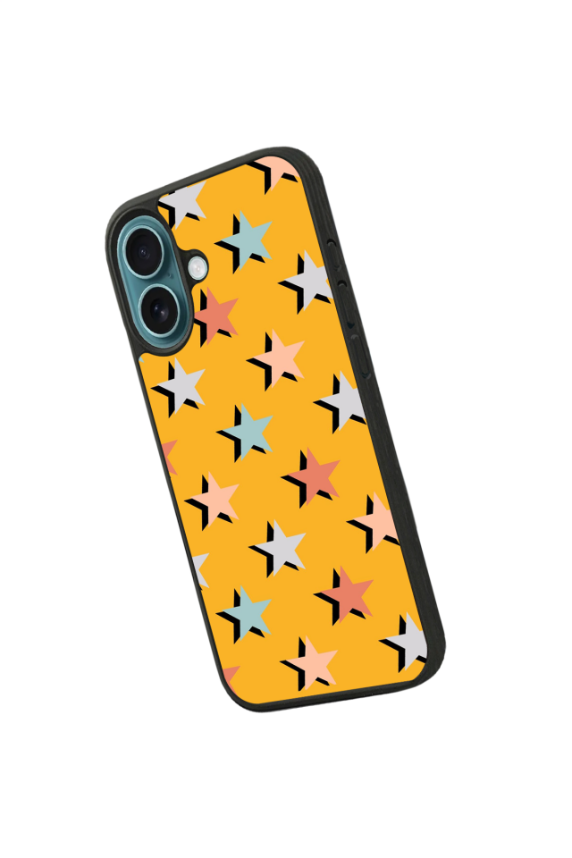 iPhone 16 Uyumlu Retro Yildizlar Tasarımlı Glossy Premium Kılıf
