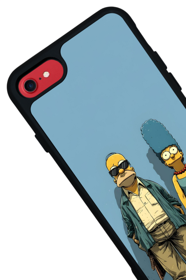 iPhone SE Uyumlu The Simpsons Tasarımlı Glossy Premium Kılıf