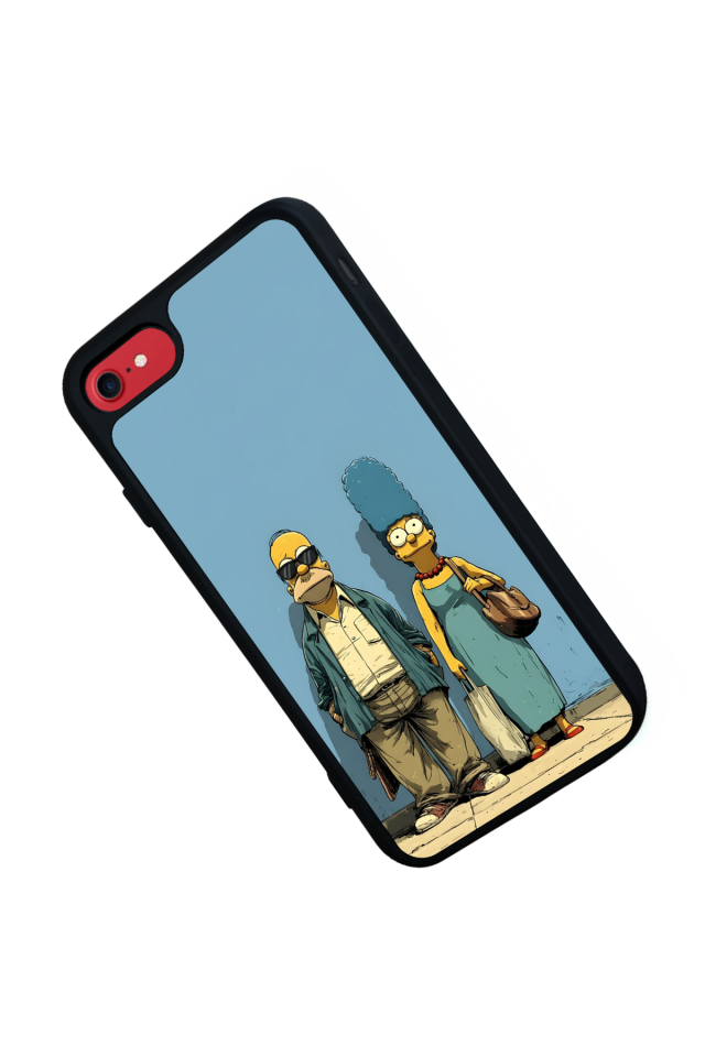 iPhone SE Uyumlu The Simpsons Tasarımlı Glossy Premium Kılıf