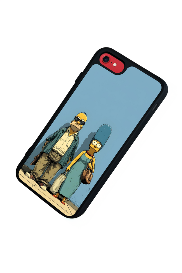 iPhone SE Uyumlu The Simpsons Tasarımlı Glossy Premium Kılıf