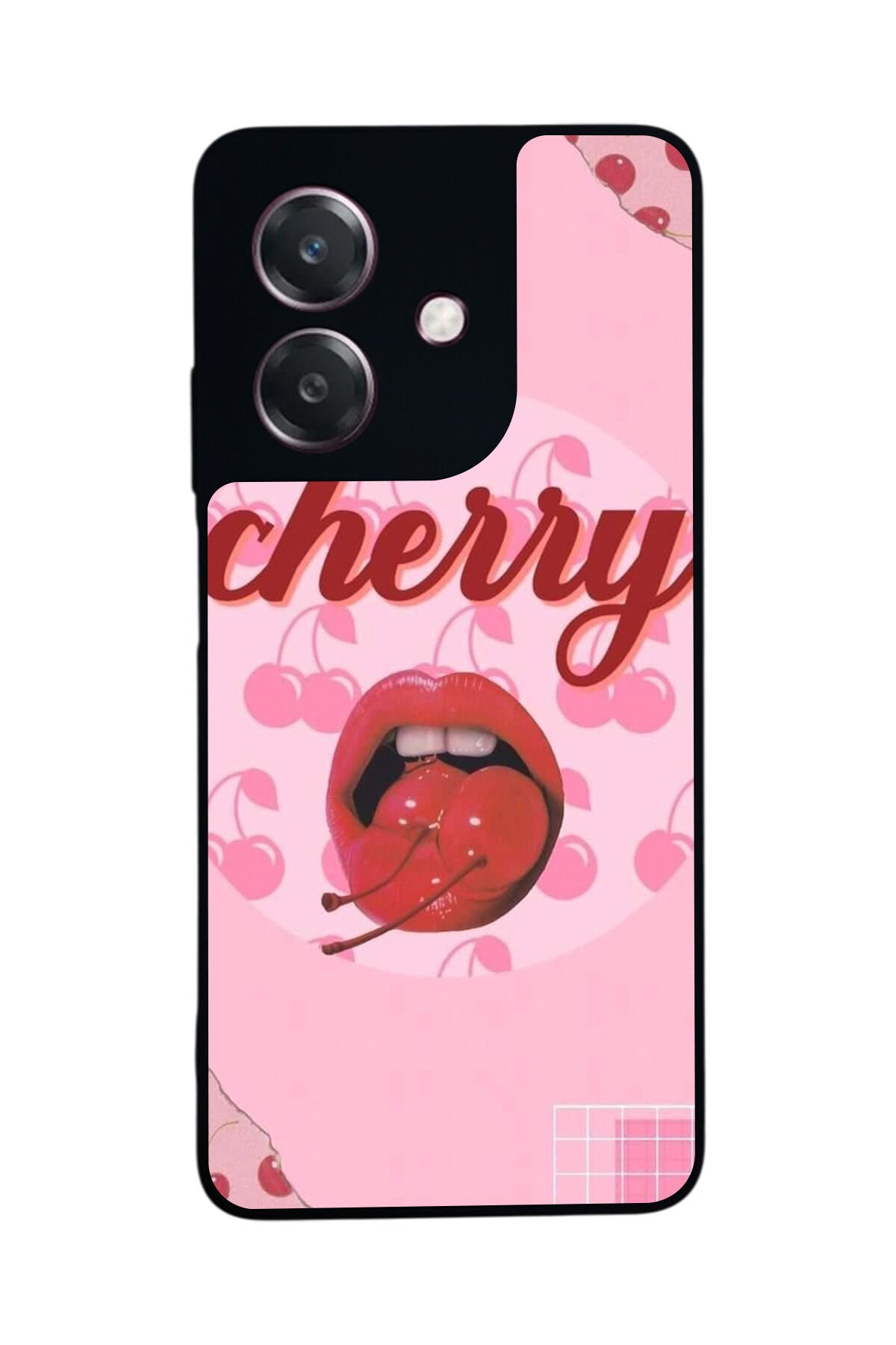 Oppo A3 5G Uyumlu Kiraz Tasarımlı Glossy Premium Kılıf
