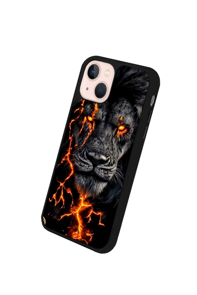 iPhone 13 Mini Uyumlu Aslan Tasarımlı Glossy Premium Kılıf