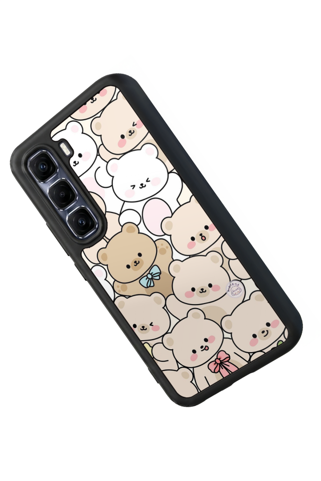 Infinix Hot 60 Pro Plus Uyumlu Ayı Tasarımlı Glossy Premium Kılıf