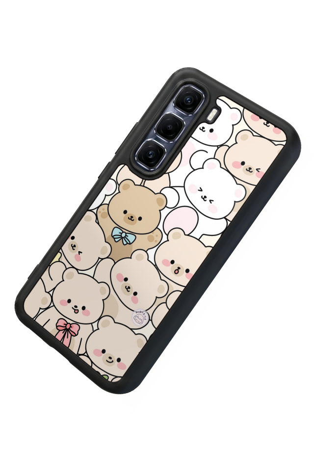 Infinix Hot 60 Pro Plus Uyumlu Ayı Tasarımlı Glossy Premium Kılıf