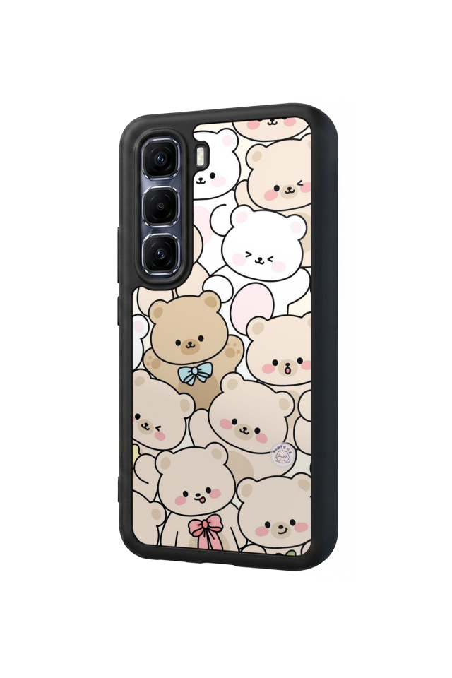 Infinix Hot 60 Pro Plus Uyumlu Ayı Tasarımlı Glossy Premium Kılıf