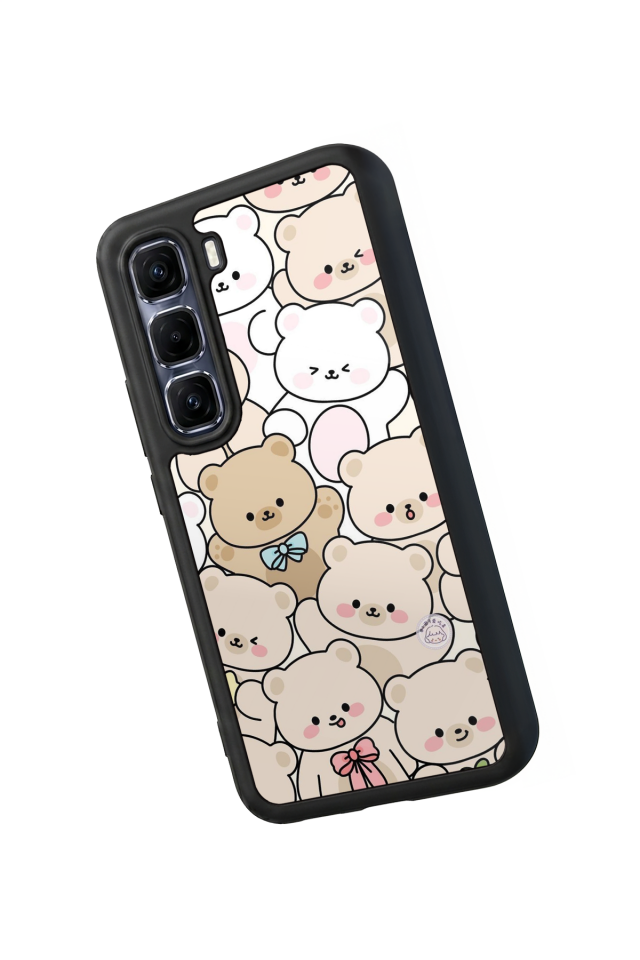 Infinix Hot 60 Pro Plus Uyumlu Ayı Tasarımlı Glossy Premium Kılıf