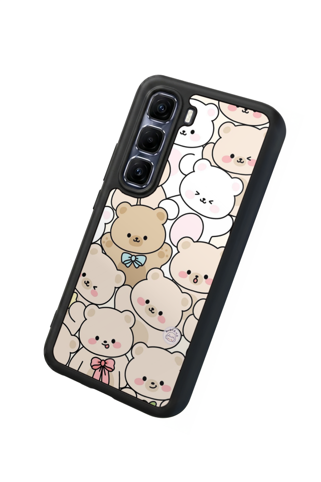 Infinix Hot 60 Pro Plus Uyumlu Ayı Tasarımlı Glossy Premium Kılıf