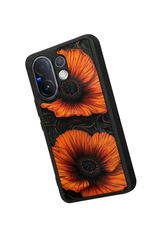 Vivo V60 Uyumlu Botanik Tasarımlı Glossy Premium Kılıf
