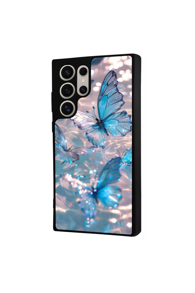 Samsung Galaxy S22 Ultra Uyumlu Kelebek Tasarımlı Glossy Premium Kılıf