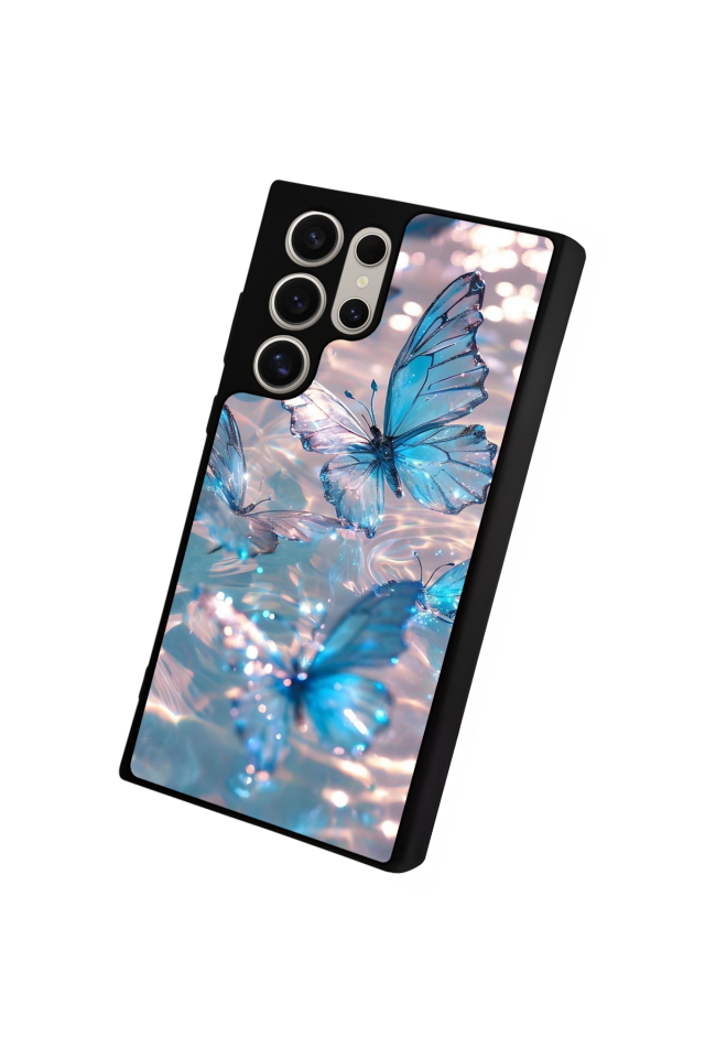Samsung Galaxy S22 Ultra Uyumlu Kelebek Tasarımlı Glossy Premium Kılıf