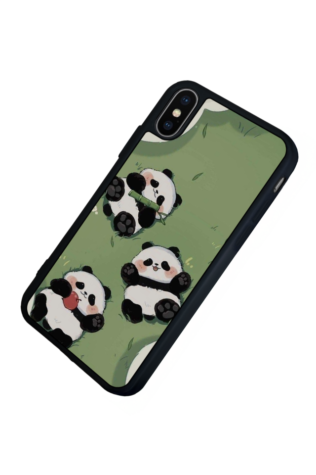 iPhone XS Max Uyumlu Panda Tasarımlı Glossy Premium Kılıf