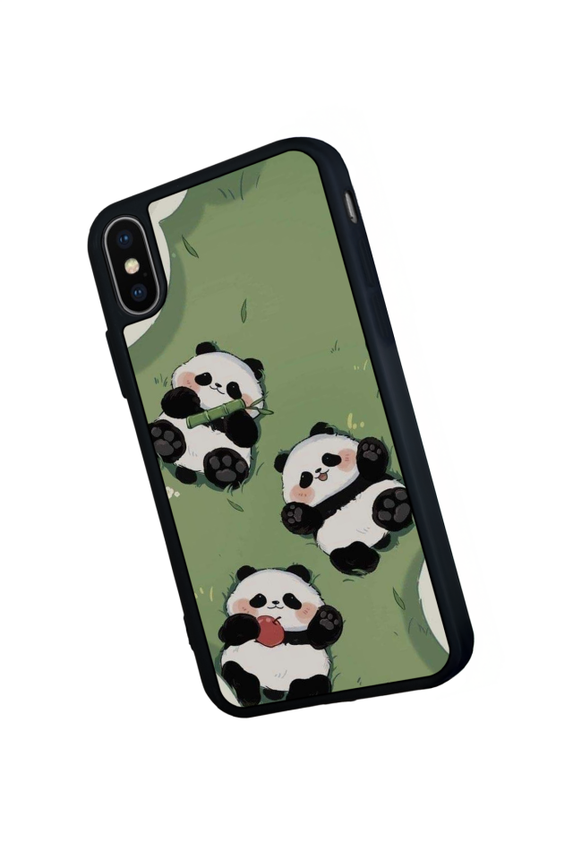 iPhone XS Max Uyumlu Panda Tasarımlı Glossy Premium Kılıf