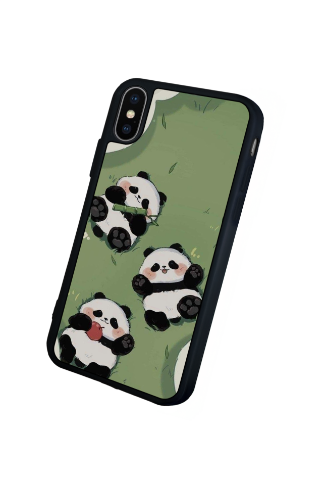 iPhone XS Max Uyumlu Panda Tasarımlı Glossy Premium Kılıf