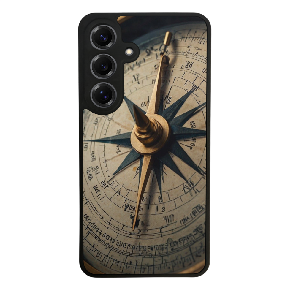 Samsung Galaxy S25 Uyumlu Pusula Tasarımlı Glossy Premium Kılıf