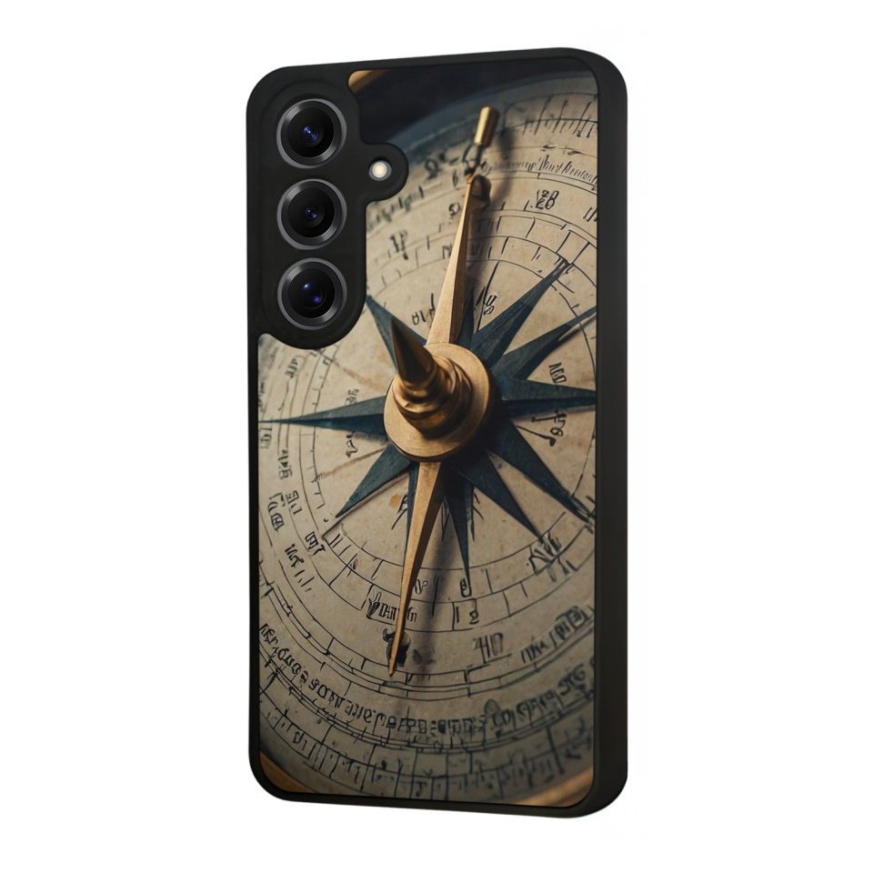 Samsung Galaxy S25 Uyumlu Pusula Tasarımlı Glossy Premium Kılıf