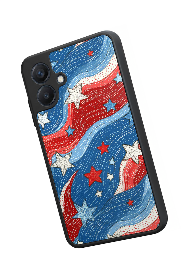 Samsung Galaxy A07 Uyumlu Retro Yildizlar Tasarımlı Glossy Premium Kılıf