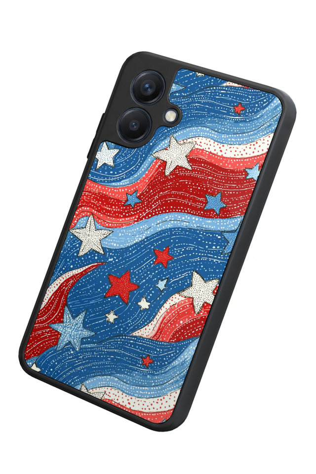 Samsung Galaxy A07 Uyumlu Retro Yildizlar Tasarımlı Glossy Premium Kılıf