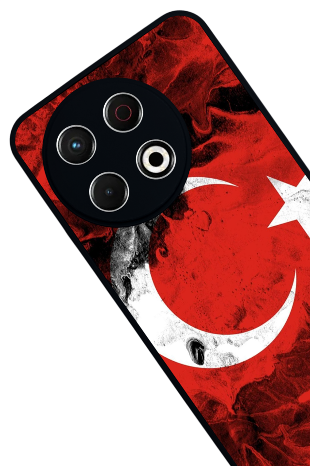 Tecno Spark 30 Pro Uyumlu Türk Bayragi Tasarımlı Glossy Premium Kılıf