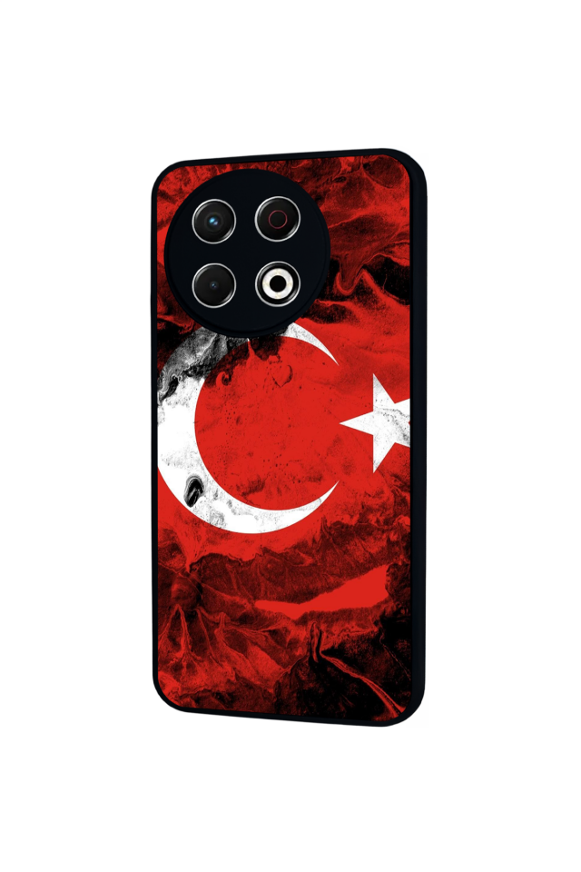 Tecno Spark 30 Pro Uyumlu Türk Bayragi Tasarımlı Glossy Premium Kılıf
