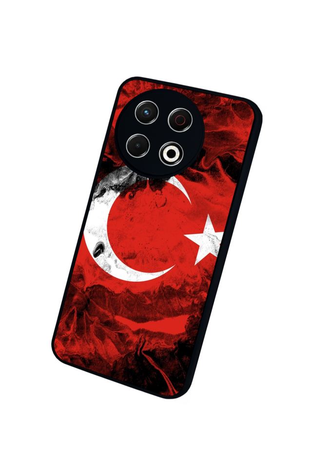 Tecno Spark 30 Pro Uyumlu Türk Bayragi Tasarımlı Glossy Premium Kılıf