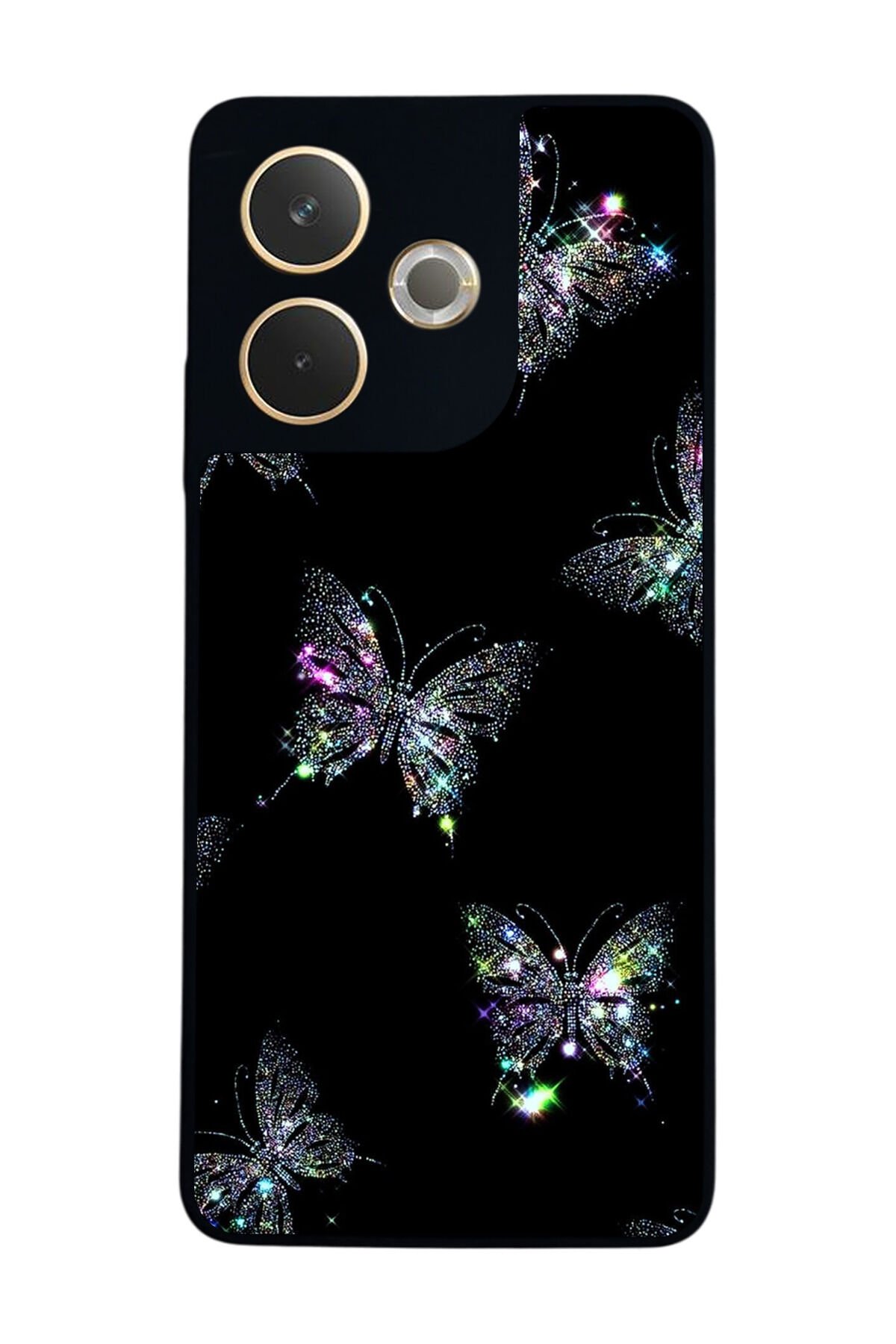 Oppo A5 Pro Uyumlu Kelebek Tasarımlı Glossy Premium Kılıf