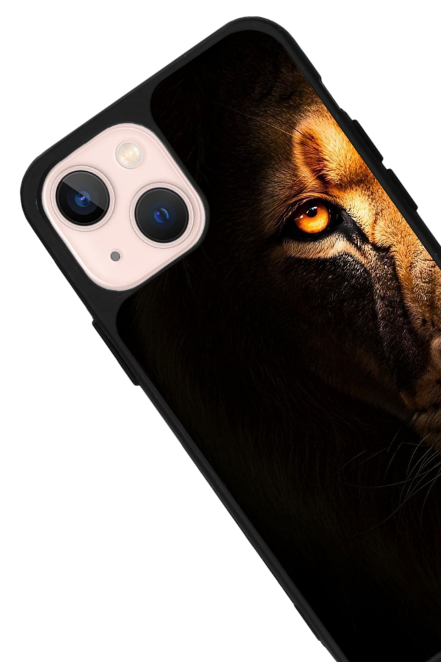iPhone 13 Mini Uyumlu Aslan Tasarımlı Glossy Premium Kılıf