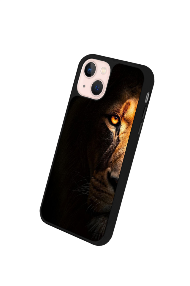 iPhone 13 Mini Uyumlu Aslan Tasarımlı Glossy Premium Kılıf