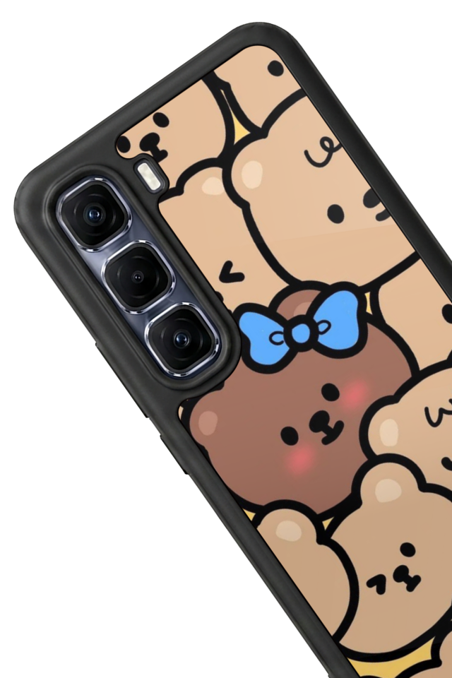 Infinix Hot 60 Pro Plus Uyumlu Ayı Tasarımlı Glossy Premium Kılıf