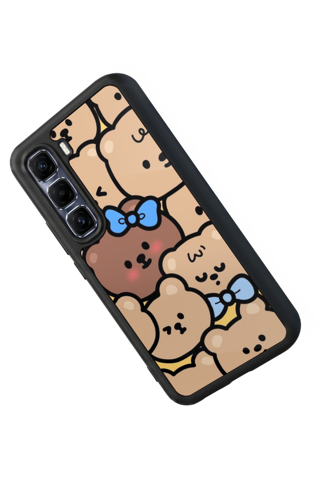 Infinix Hot 60 Pro Plus Uyumlu Ayı Tasarımlı Glossy Premium Kılıf