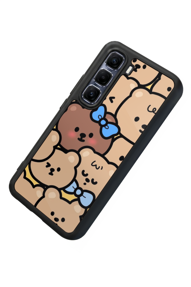 Infinix Hot 60 Pro Plus Uyumlu Ayı Tasarımlı Glossy Premium Kılıf