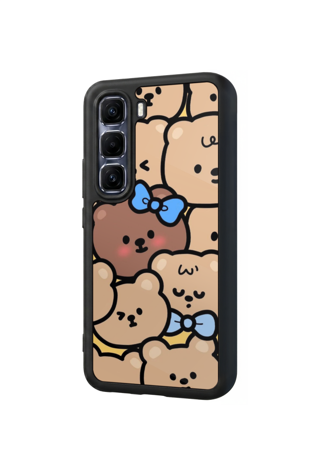 Infinix Hot 60 Pro Plus Uyumlu Ayı Tasarımlı Glossy Premium Kılıf