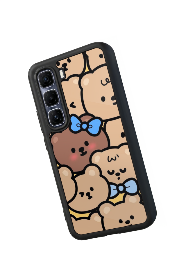 Infinix Hot 60 Pro Plus Uyumlu Ayı Tasarımlı Glossy Premium Kılıf