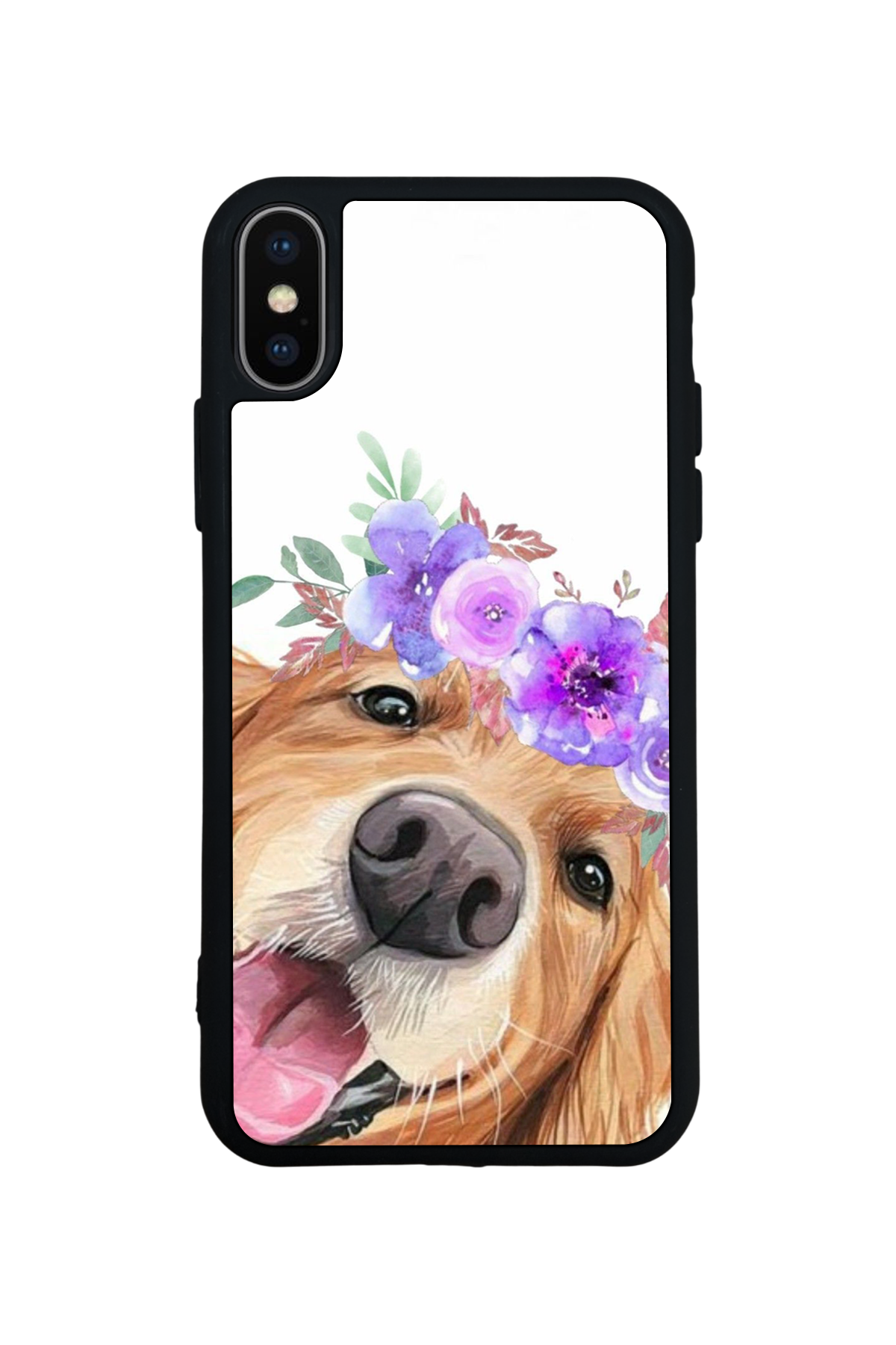 iPhone X/ XS Uyumlu Golden Kopek Tasarımlı Glossy Premium Kılıf
