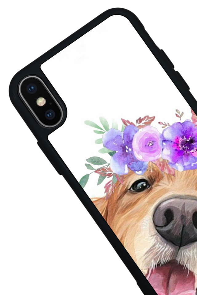 iPhone X/ XS Uyumlu Golden Kopek Tasarımlı Glossy Premium Kılıf